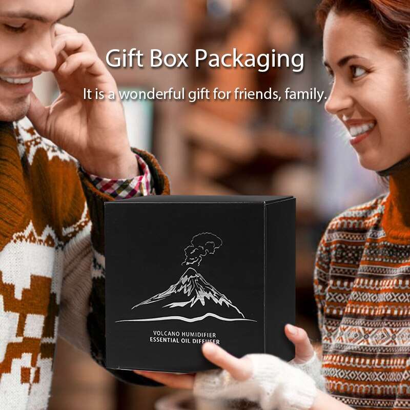 Volcanic Flame Aroma Diffuser Essential Oil Lamp 130ml USB Portable Air Humidifier with Color Night Light Fragrance Home