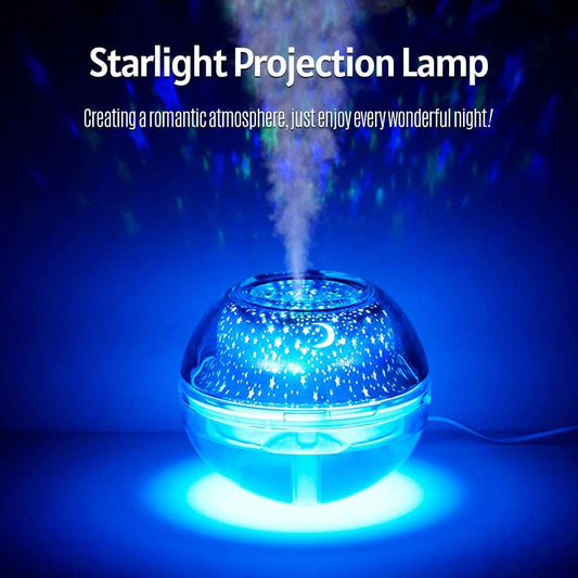 500ml Cool Mist Humidifier Aroma Essential Oil Diffuser with LED Starlight Projector Night Light Portable Quiet Air Humidifier