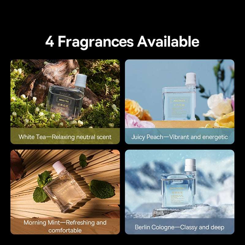 Car Aroma Diffuser with 60ml Fragrance Oil Perfume Dual Ports Smart Air Freshener for Car App Control Baseus Car Air Fresheners