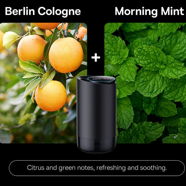 Car Aroma Diffuser with 60ml Fragrance Oil Perfume Dual Ports Smart Air Freshener for Car App Control Baseus Car Air Fresheners