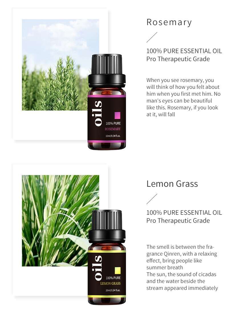 MEALO Free Shipping 30ml*8pcs Pure Natural Perfume Essential Oils For Diffuser Tea Tree Lavender Rosemary Orange Lemon Gift Set